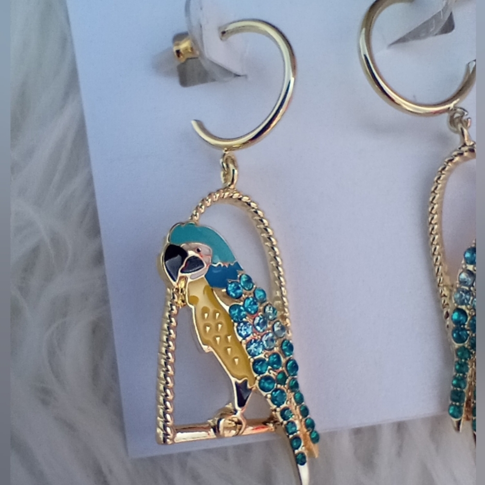 Baublebar Parrots in a Cage Dangle Hoop Earrings - Picture 3 of 8